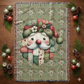 Grillige Patchwork Kerstman Folk Kerstmis Deken