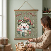 Grillige Patchwork Kerstman Folk Kerstmis Hangend Wandkleed