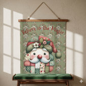 Grillige Patchwork Kerstman Folk Kerstmis Hangend Wandkleed
