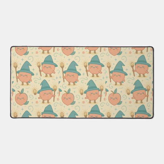 Grillige Perzik Fantasie Stof Bureaumat (Voorkant)