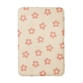 grillige perzik & Sinaasappel bloemenretro, vrolij Badmat (Voorkant Verticaal)