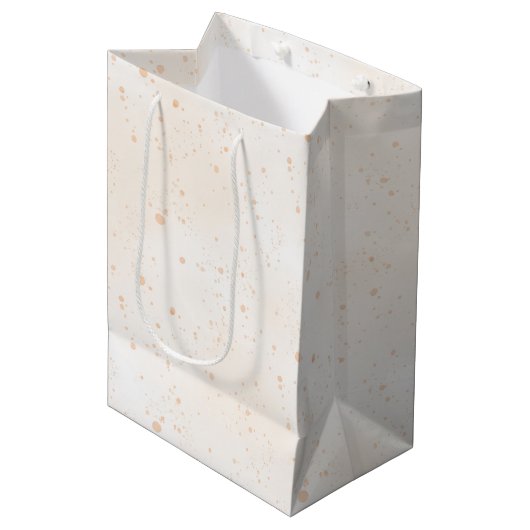 Grillige Perzik Stippen Verjaardag Medium Cadeauzakje (Voorkant Gekanteld)
