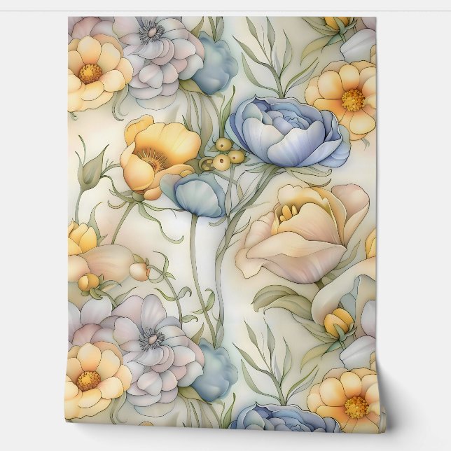 grillige petale belichting botanisch behang (Afrollen)