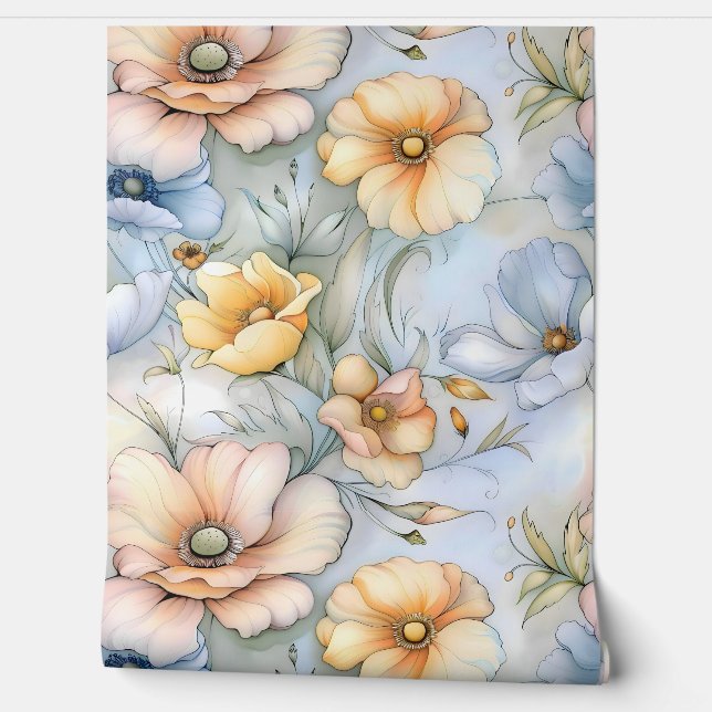 grillige petale belichting botanisch behang (Afrollen)