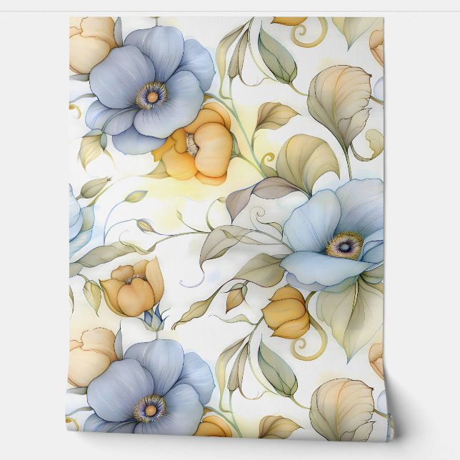 grillige petale belichting botanisch behang (Afrollen)