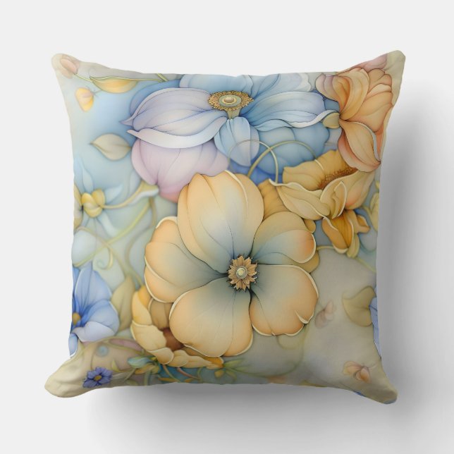 grillige petale belichting botanisch kussen (Voorkant)