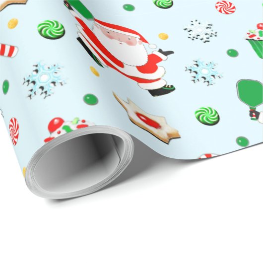 Grillige Pickleball Kerstcadeau Cadeaupapier (Rol Hoek)