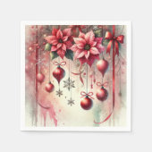 grillige poinsettia kerstversieringen découpage servet (Voorkant)