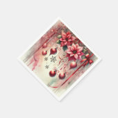 grillige poinsettia kerstversieringen découpage servet (Hoek)