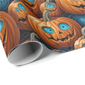 Grillige Pompoen Halloween Inpakpapier (Rol Hoek)