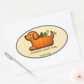 Grillige Pompoen Pup Herbst Ovaal Ovale Sticker (Envelop)