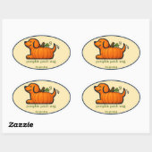 Grillige Pompoen Pup Herbst Ovaal Ovale Sticker (Vel)