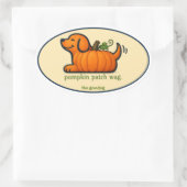 Grillige Pompoen Pup Herbst Ovaal Ovale Sticker (Tas)