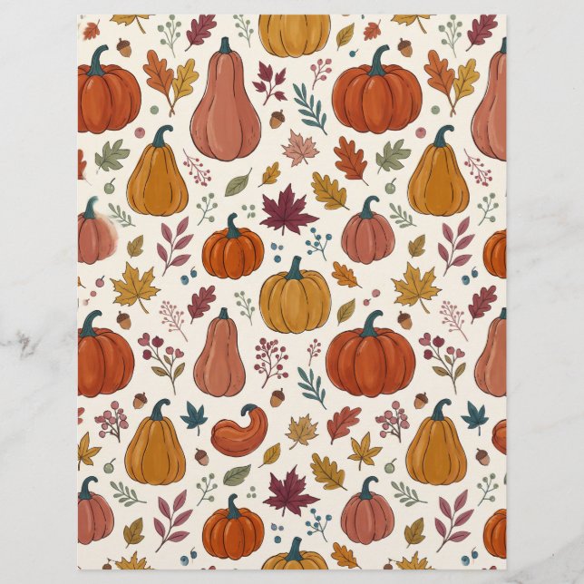 Grillige Pompoenen & Herfstbladeren Scrapbook Papi (Voorkant)