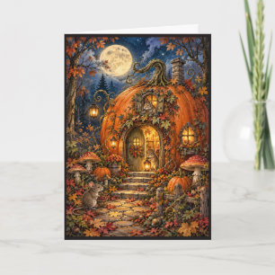 Grillige Pompoenhuis Muizen Herfst Groetkaart Kaart