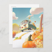 Grillige pompoenrit aankondigingskaart (Voorkant / Achterkant)