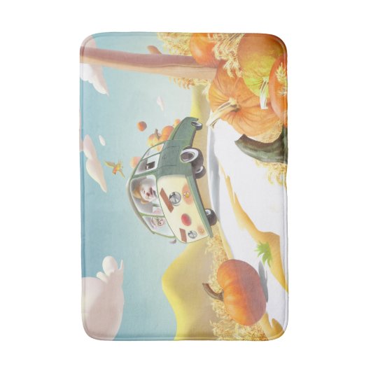 Grillige pompoenrit badmat (Voorkant Verticaal)