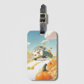 Grillige pompoenrit bagagelabel (Voorkant (verticaal))