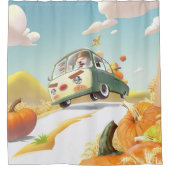 Grillige pompoenrit douchegordijn (Voorkant)