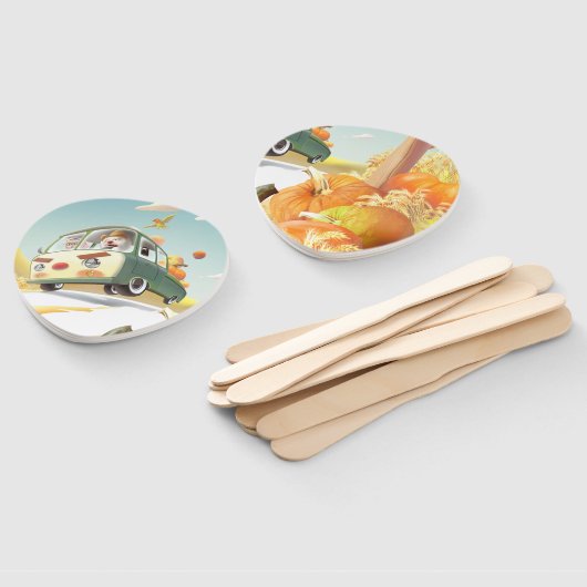 Grillige pompoenrit handwaaier (Niet-gemonteerd)