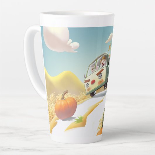 Grillige pompoenrit latte mok (Linkerhoek)