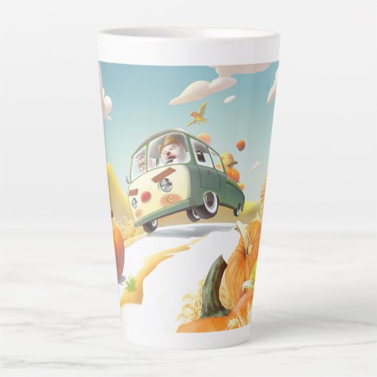 Grillige pompoenrit latte mok (Voorkant)