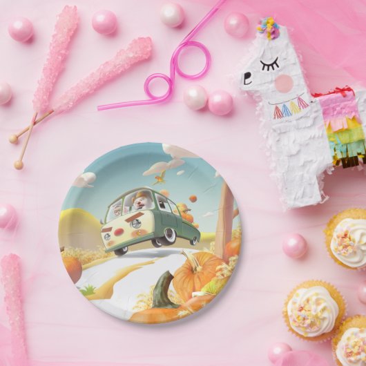 Grillige pompoenrit papieren bordje (Feest)