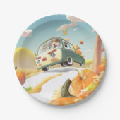 Grillige pompoenrit papieren bordje (Voorkant)