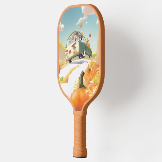 Grillige pompoenrit pickleball paddle (Links)