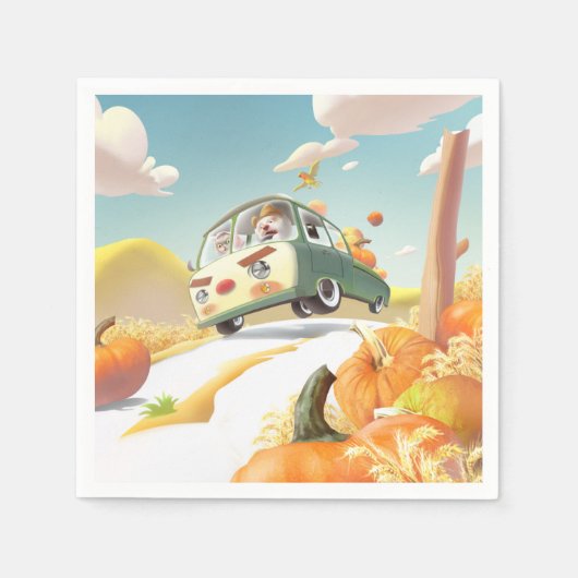 Grillige pompoenrit servet (Voorkant)