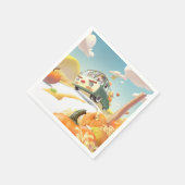 Grillige pompoenrit servet (Hoek)