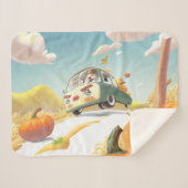 Grillige pompoenrit sherpa deken (Voorkant (horizontaal))