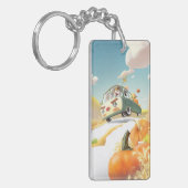 Grillige pompoenrit sleutelhanger (Voorkant Links)