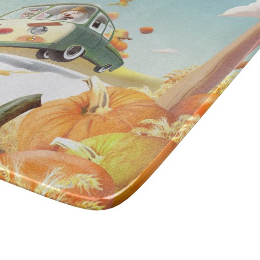 Grillige pompoenrit snijplank (Hoek)