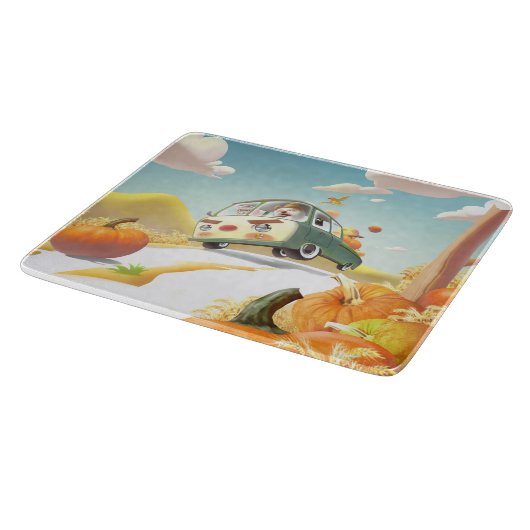 Grillige pompoenrit snijplank (Hoek)