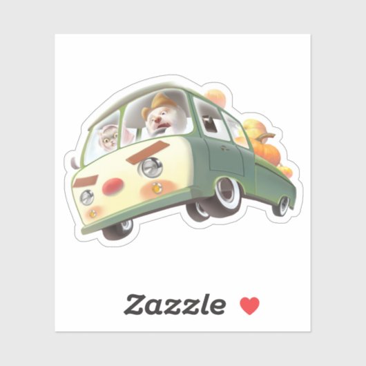 Grillige pompoenrit sticker (Vel)