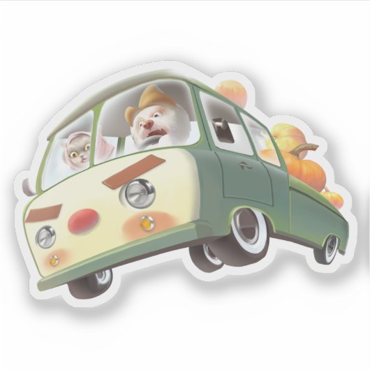 Grillige pompoenrit sticker (Voorkant)