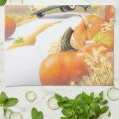 Grillige pompoenrit theedoek (Gevouwen)