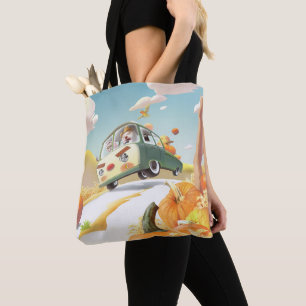Grillige pompoenrit tote bag