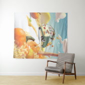 Grillige pompoenrit wandkleed (In Situ (horizontaal))