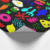 grillige pop art fruit sushi cadeaupapier (Hoek)