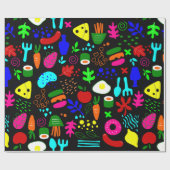 grillige pop art fruit sushi cadeaupapier (Vlak)