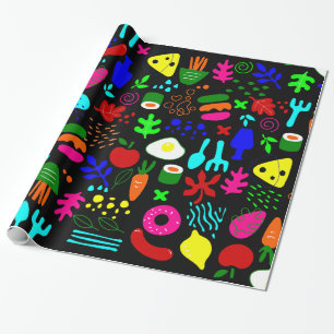 grillige pop art fruit sushi cadeaupapier