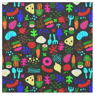 grillige pop art fruit sushi stof
