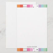 Grillige Pop Strepen Briefpapier (Voorkant / Achterkant)