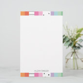 Grillige Pop Strepen Briefpapier (Staand voorkant)