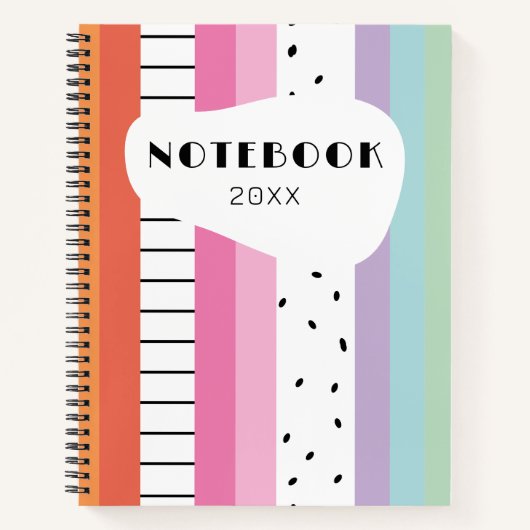 Grillige Pop Strepen Notitieboek (Voorkant)