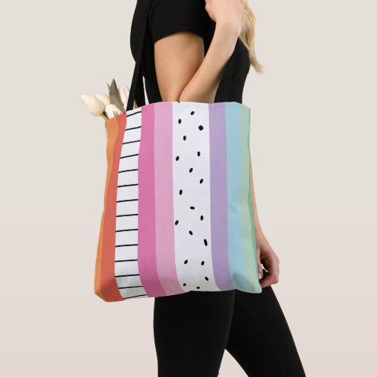 Grillige Pop Strepen Tote Bag (Dichtbij)