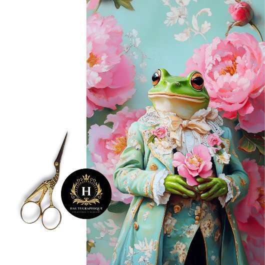 Grillige Prins Charmant Bloem Frog Decoupage Tissuepapier