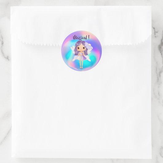 Grillige Prinses Fee Verjaardag Ronde Sticker (Tas)